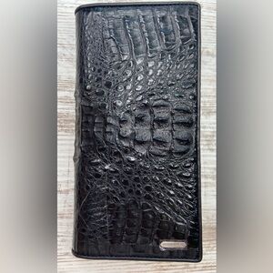 NEW Bruno Magli Crocodile Leather Wallet Black